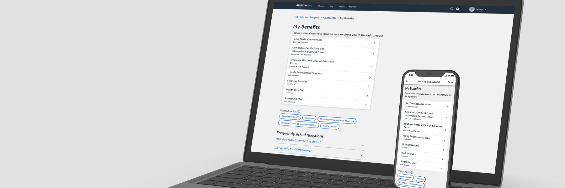 preview of a screens made for Amazon on laptop and mobile