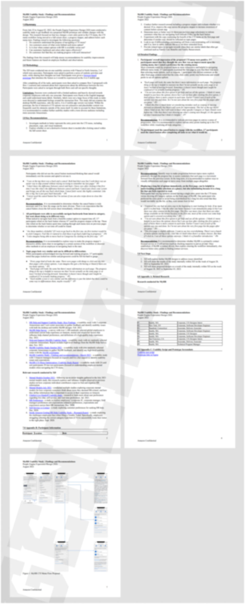 7 blurred images of a detailed write-up