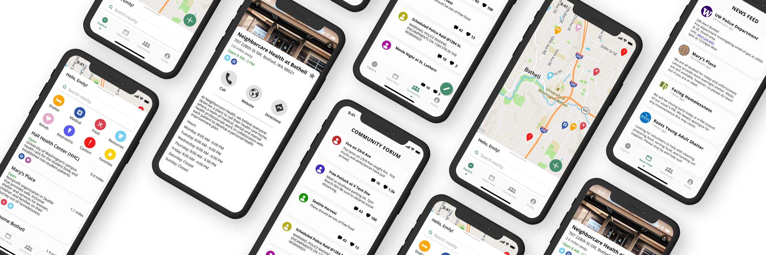 preview of various screens made for Homemore