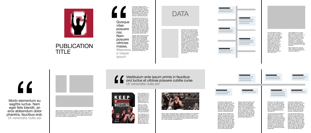 possible page layouts with filler content