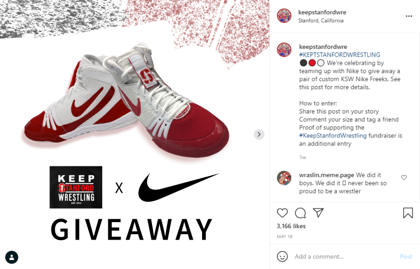 page 1 of the hypothetical social media giveaway