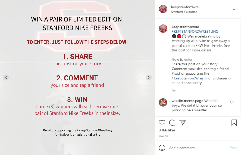 page 2 of the hypothetical social media giveaway