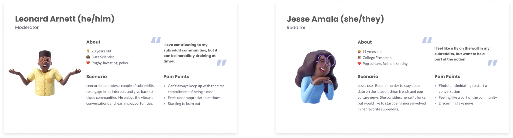 final personas from research