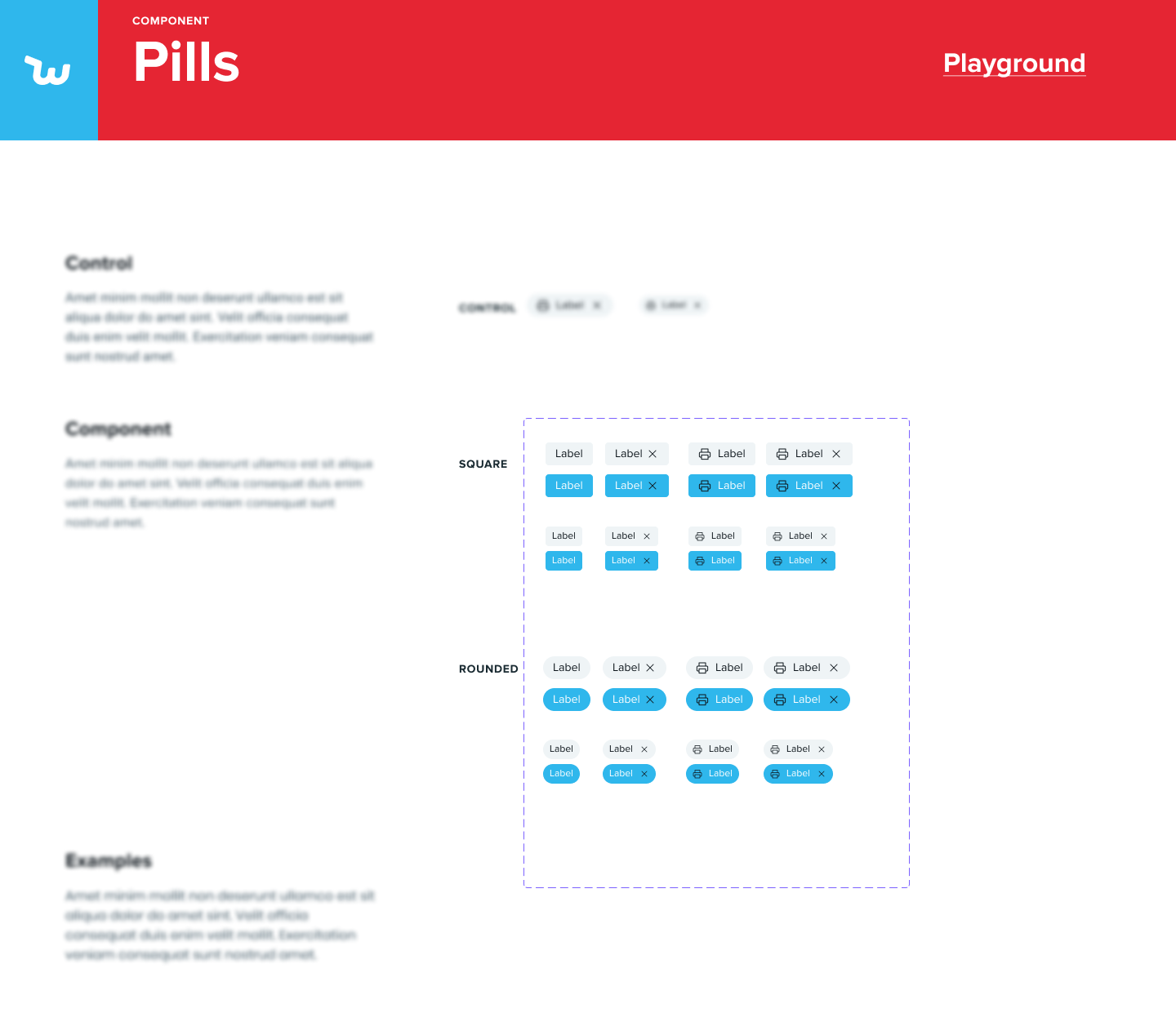 work in progress pill component